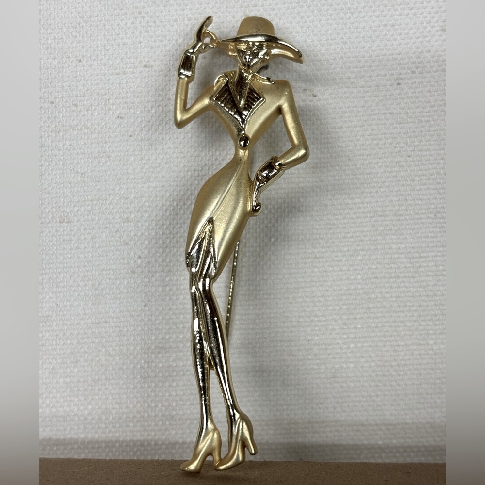 Signed AJC Woman in Heels Brooch {Vintage}
